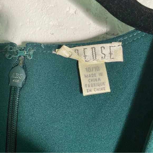 Size 10 Jumpsuit WITH POCKETS Green Waist Tie Flirty Sleeve Office Wedding - Picture 10 of 13